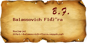 Balassovich Flóra névjegykártya